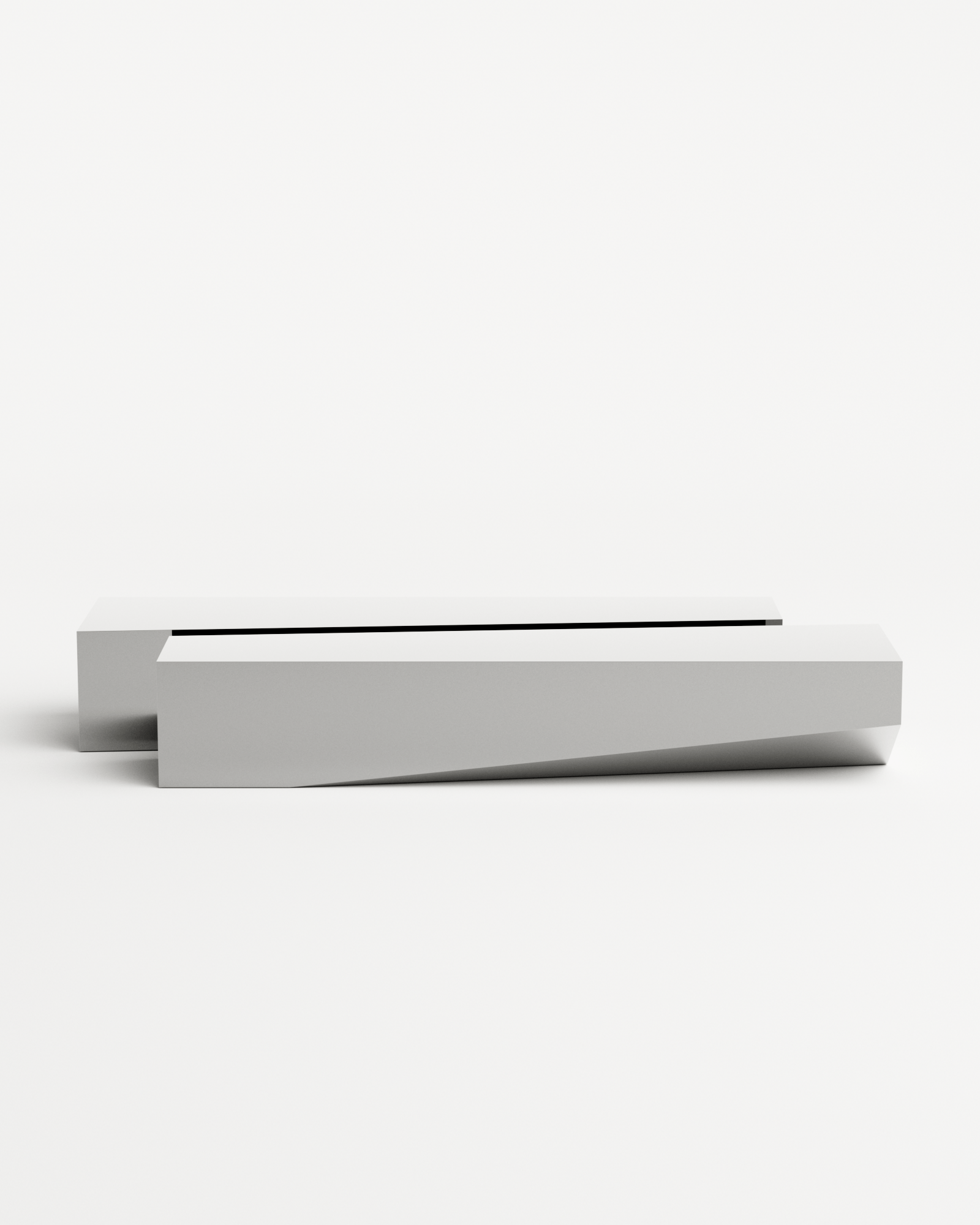 Bevel Bench - Chrome Mirror, Undum and Bevel, Hadge 