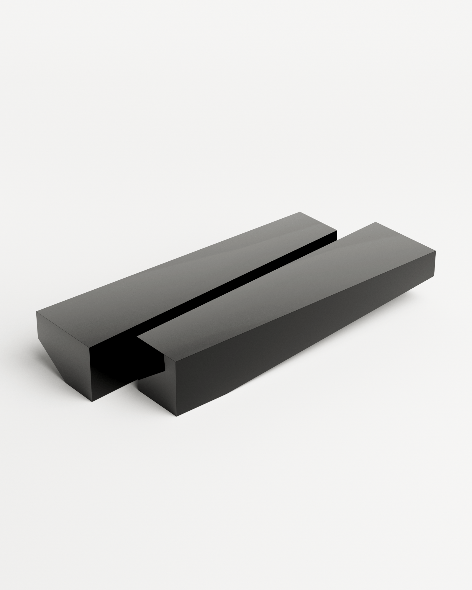 Bevel Bench - Chrome Mirror Black, Undum and Bevel, Hadge 