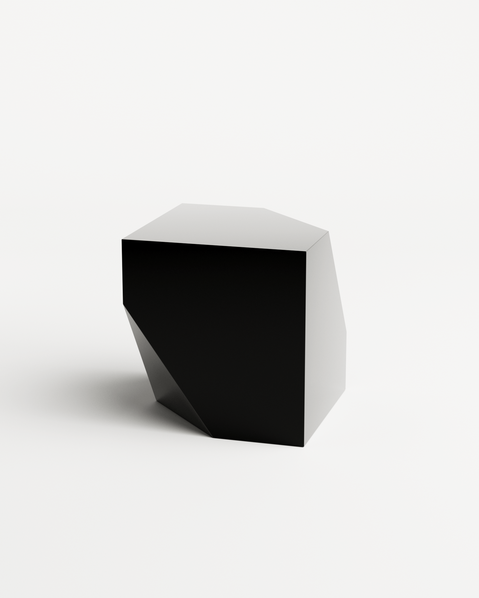 Bevel Side Table - Chrome Mirror Black, Undum and Bevel, Hadge 